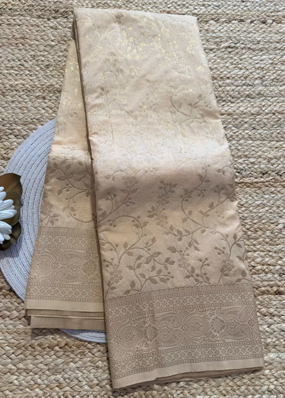 Beige Semi Georgette Silk - Banaras