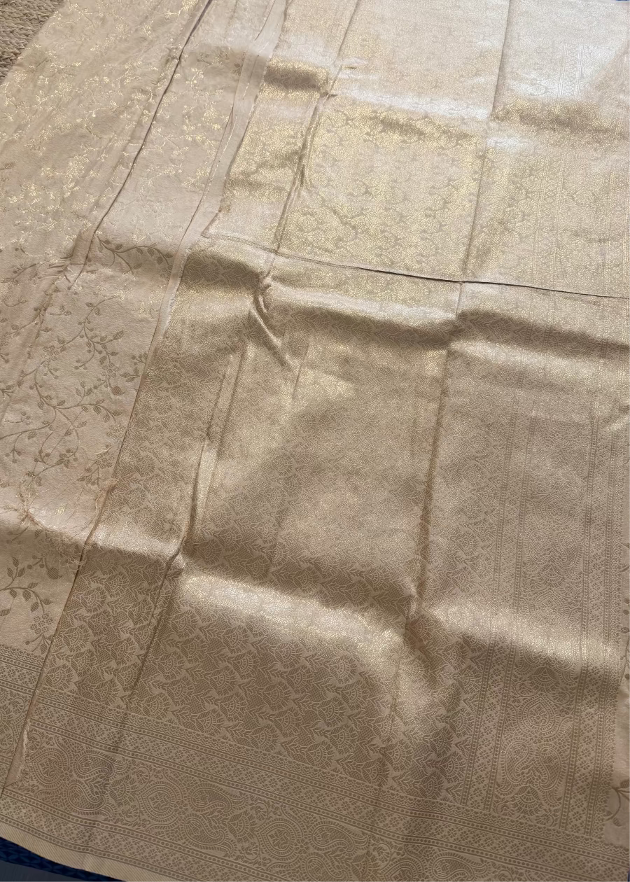 Beige Semi Georgette Silk - Banaras