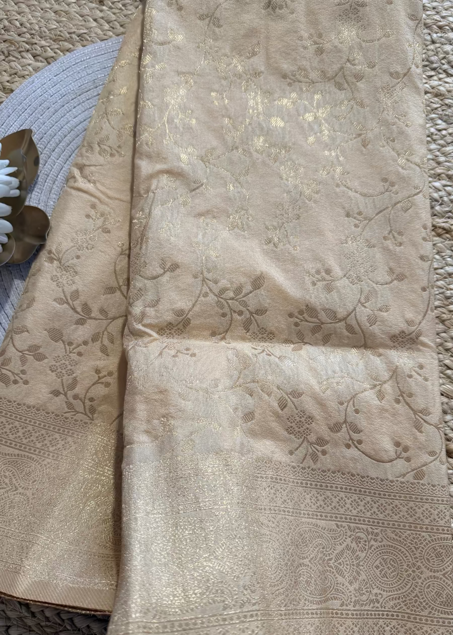 Beige Semi Georgette Silk - Banaras