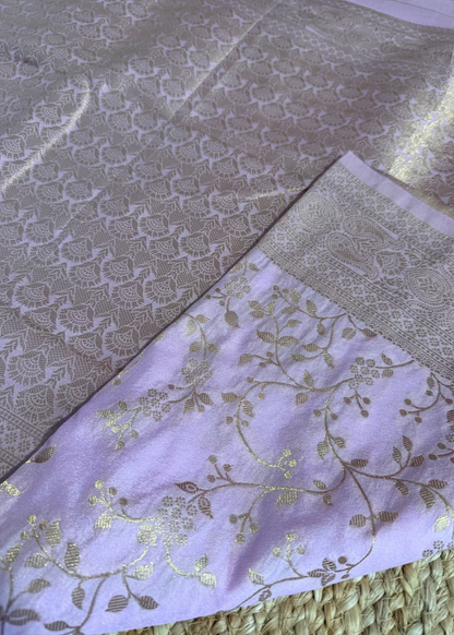Light Pink Semi Georgette Silk -Banaras